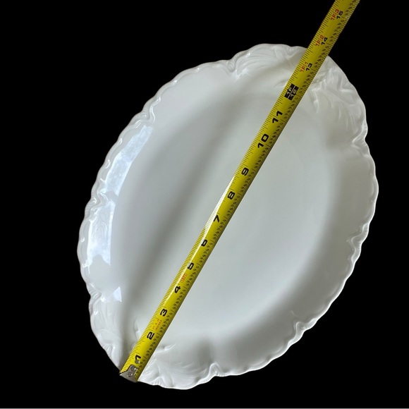 HAVILAND Vintage White Oval Platter With Scalloped Edge, Made in France - Picture 6 of 11